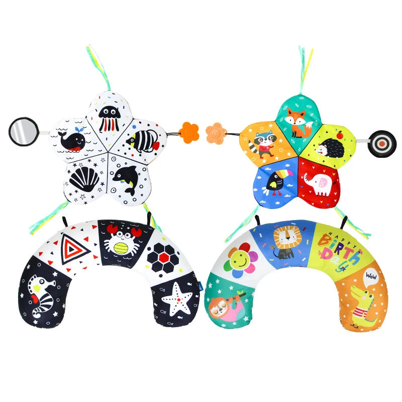 Tummy Time Pillow - High Contrast Montessori Baby Toy (0-18 Months) - MamaNest