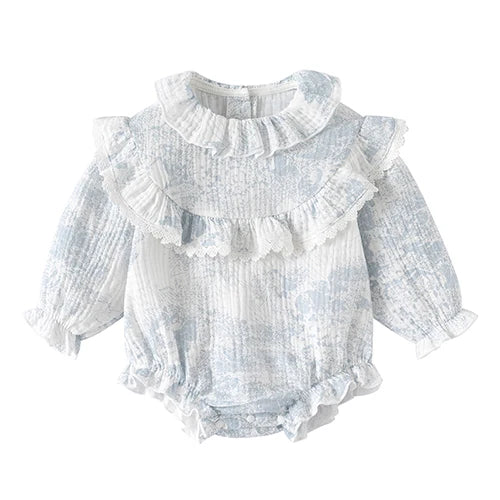 Baby Girl Romper Set - Korean Style Cotton Print with Hat 0-24M - MamaNest