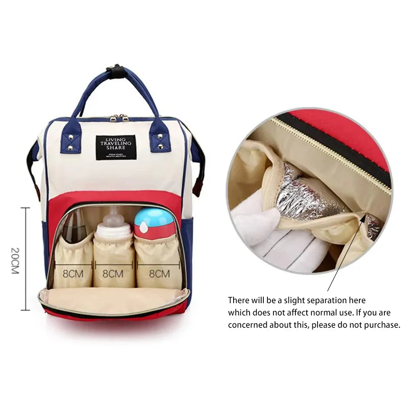 Large Canvas Nappy Bag with Insulated Bottle Holder - Mum Bag - MamaNest