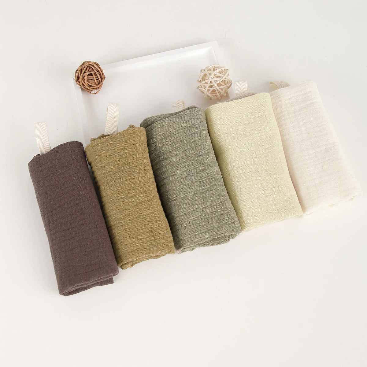Baby Cotton Washcloth Set 5-Pack - 6-Layer Gauze Towels - MamaNest