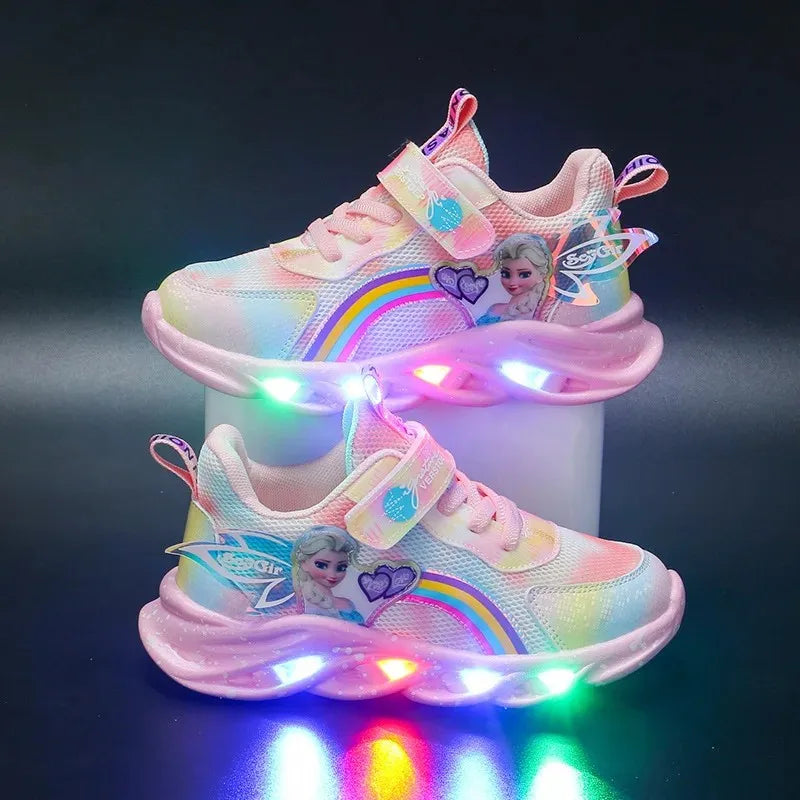 Girls LED Light-Up Sneakers - Disney Princess Shoes - MamaNest