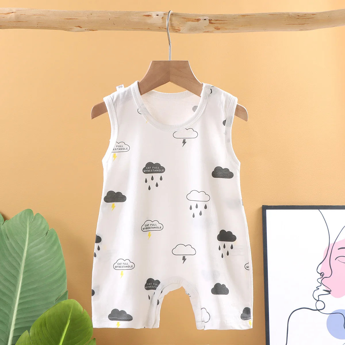 Cotton Baby Crawling Romper - Soft Lightweight Homewear 1-20M - MamaNest