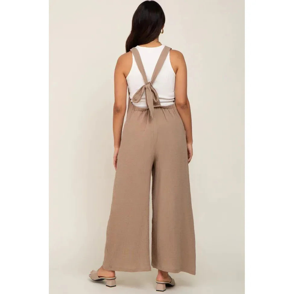 Maternity Wide Leg Pants - Belted Spring Summer Trousers - MamaNest