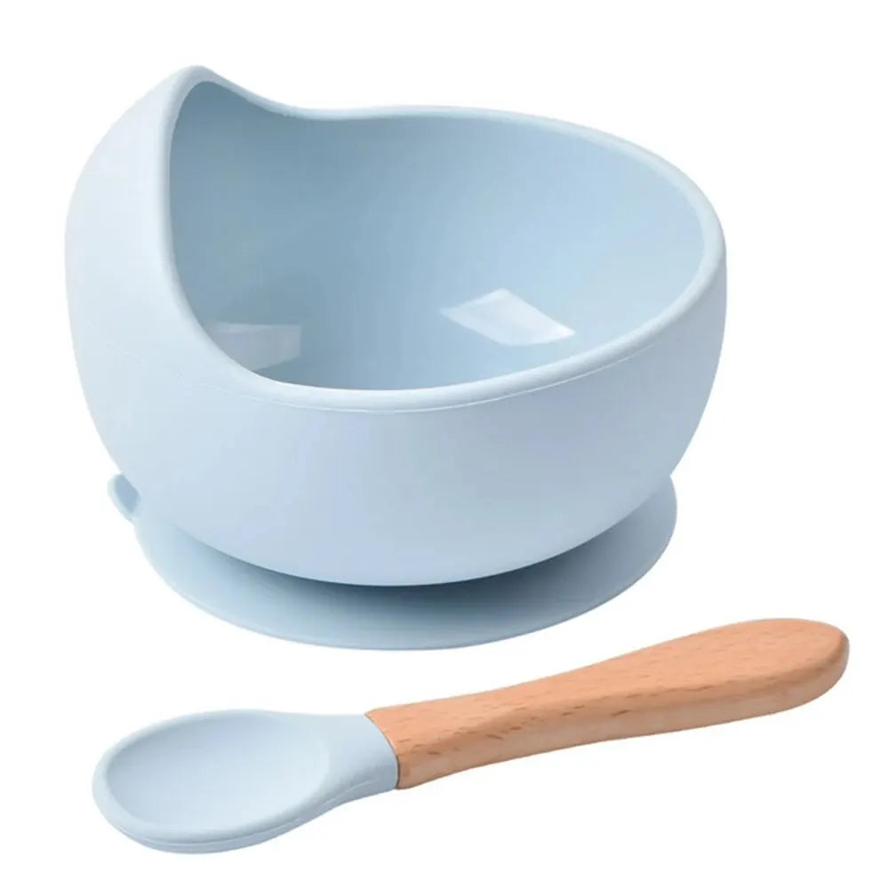 Silicone Baby Feeding Bowl with Spoon - Spill-Proof Suction Base - MamaNest