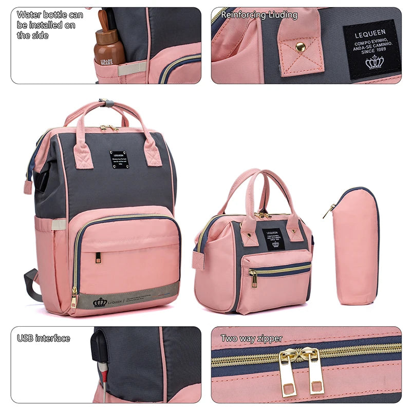 5 Piece Diaper Bag Set - Complete Nappy Bag System - MamaNest