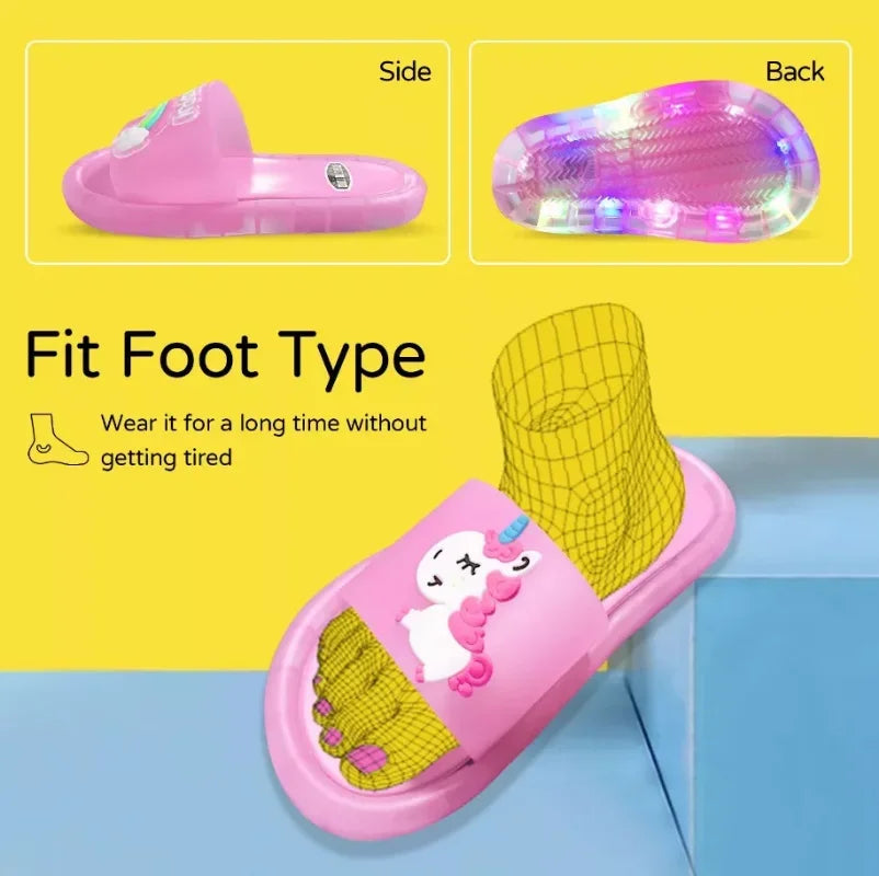 Kids Light-Up Slippers - Unicorn & Animal Cartoon Design - MamaNest