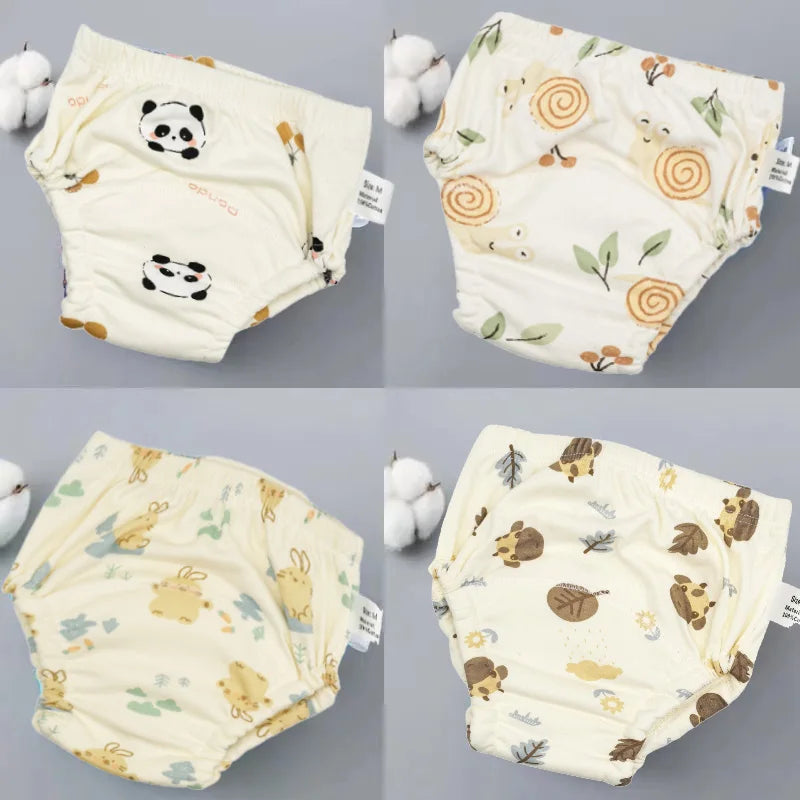 4PCS Baby Waterproof Diapers Pee Shorts Underwears Reusable Soft Ecological Cotton Toddler Potty Training Pants For Boys Girls - MamaNest