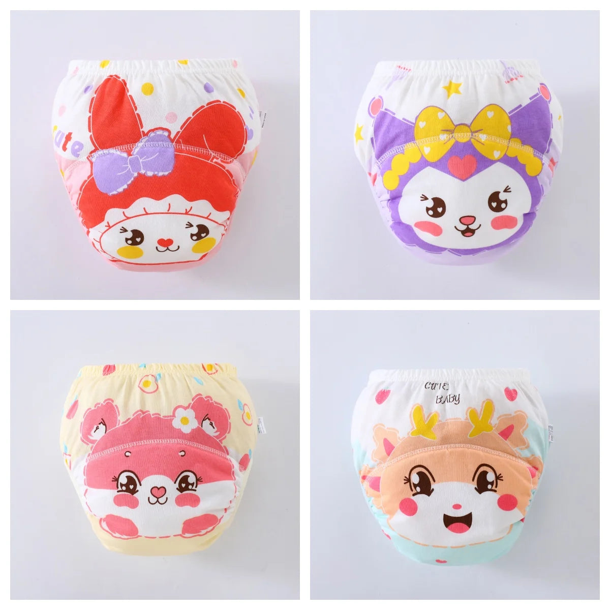 4PCS Baby Waterproof Diapers Pee Shorts Underwears Reusable Soft Ecological Cotton Toddler Potty Training Pants For Boys Girls - MamaNest