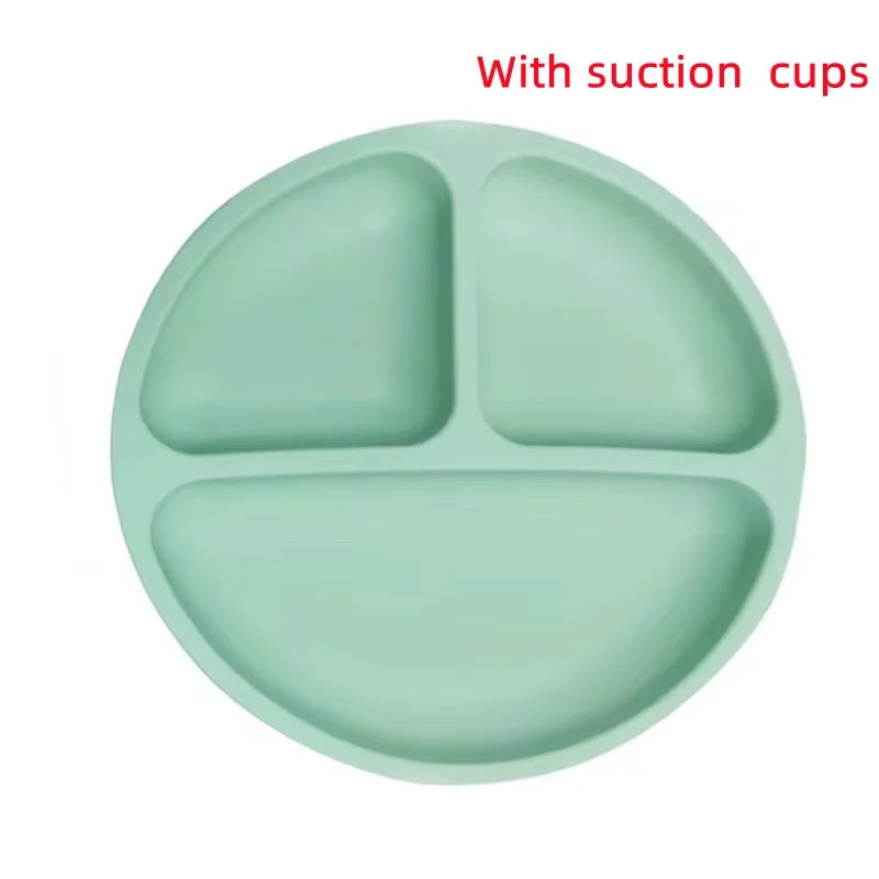Baby Suction Plate - Silicone Divided Plate with Strong Suction Base - MamaNest