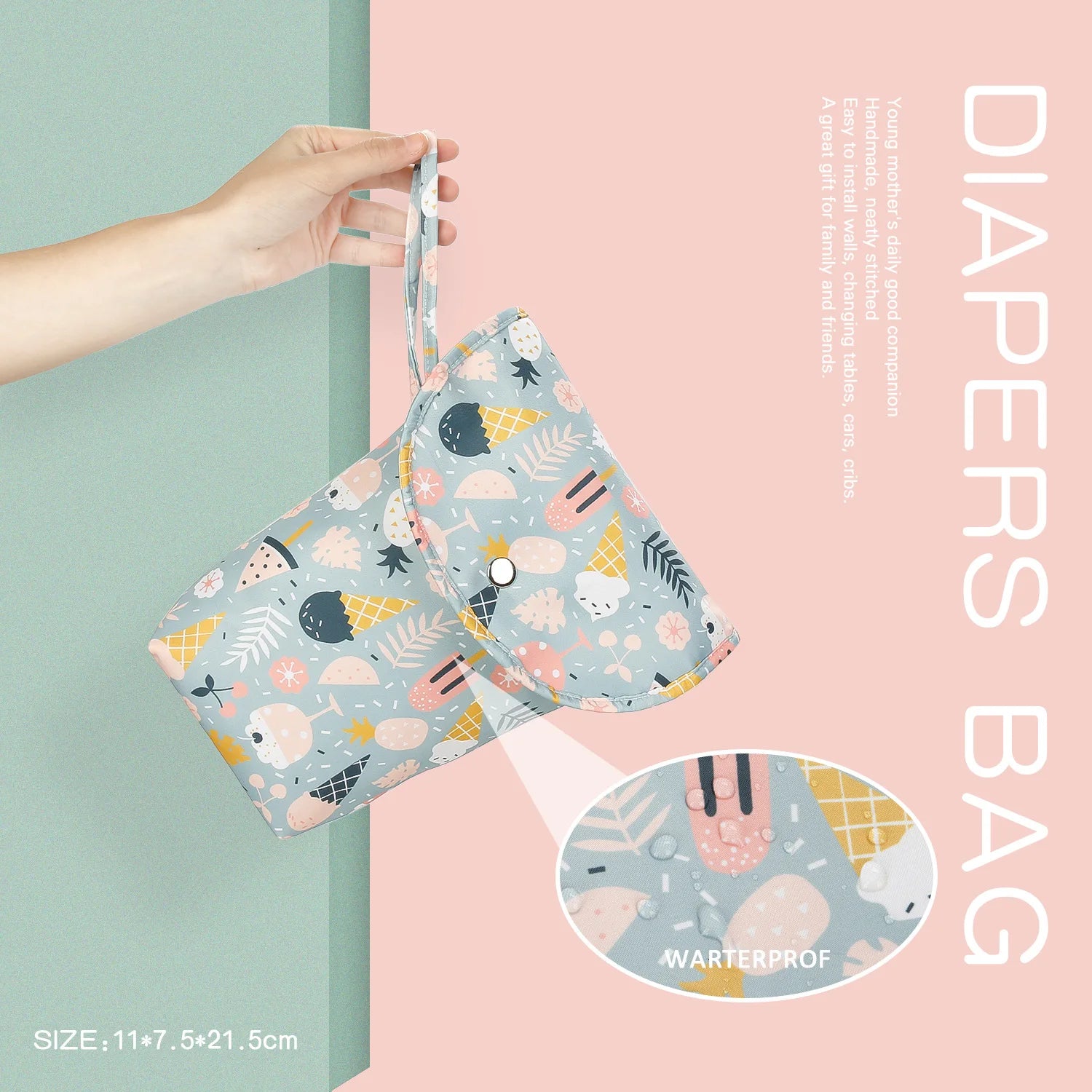 Diaper Bag Organiser - Waterproof Wet/Dry Compartment Pouch - MamaNest