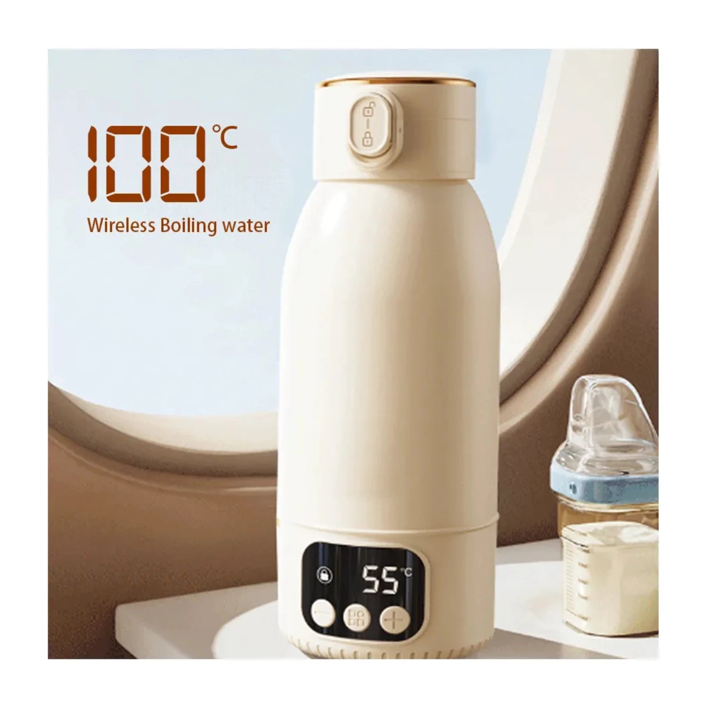 Wireless Baby Milk Warmer - Portable Bottle Warmer 35-100°C - MamaNest