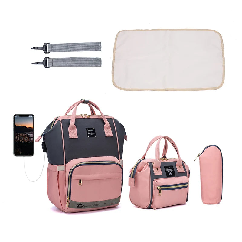5 Piece Diaper Bag Set - Complete Nappy Bag System - MamaNest