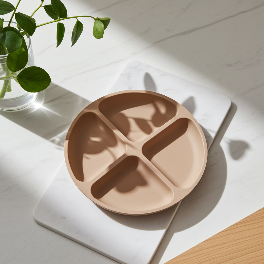 Baby Suction Plate - Silicone Divided Plate with Strong Suction Base - MamaNest
