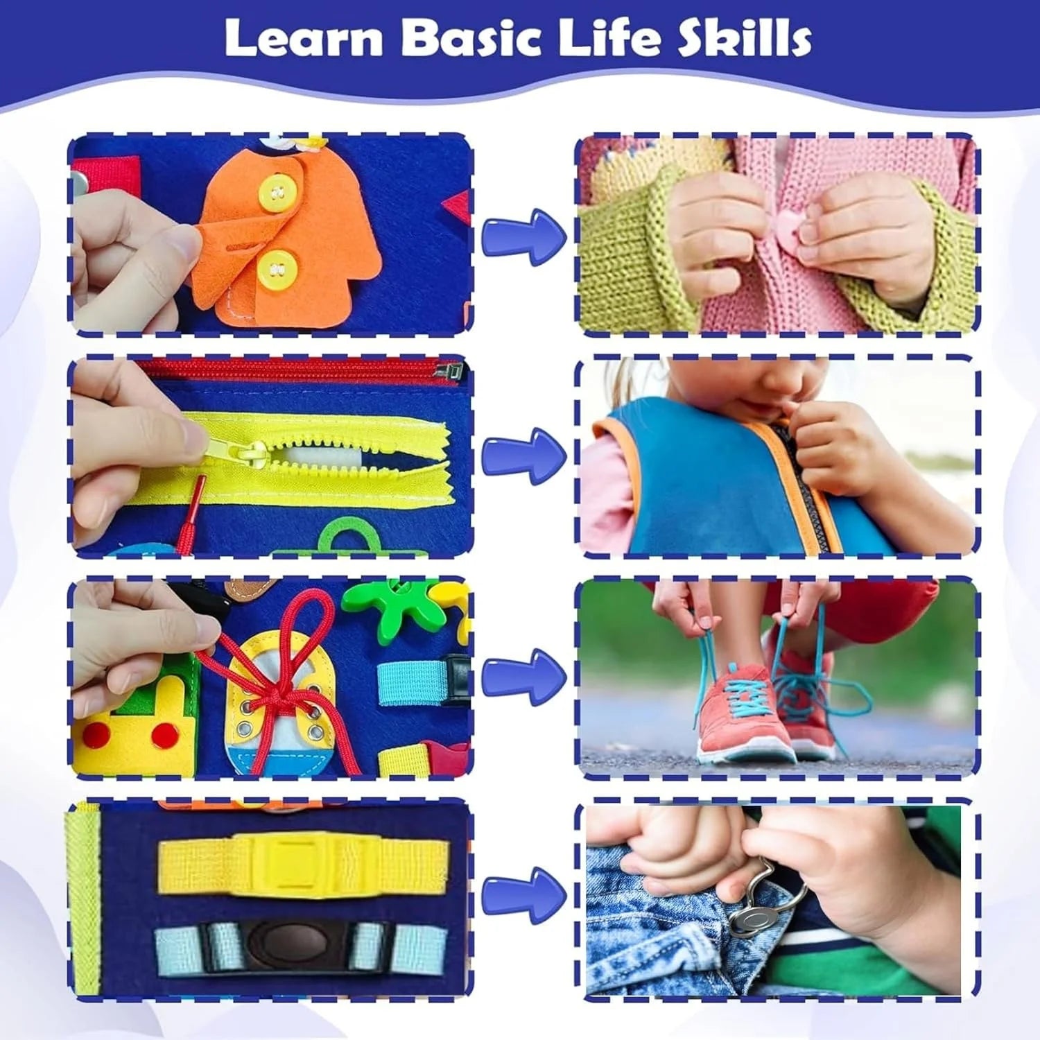 Toddler Busy Board - Montessori Educational Travel Activity Toy - MamaNest