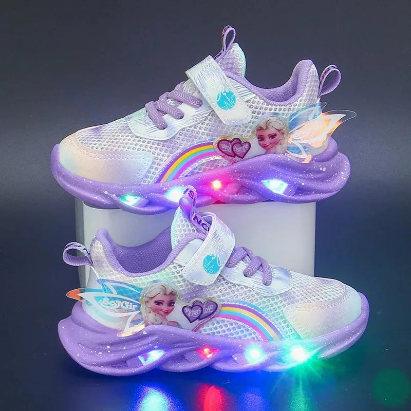 Girls LED Light-Up Sneakers - Disney Princess Shoes - MamaNest