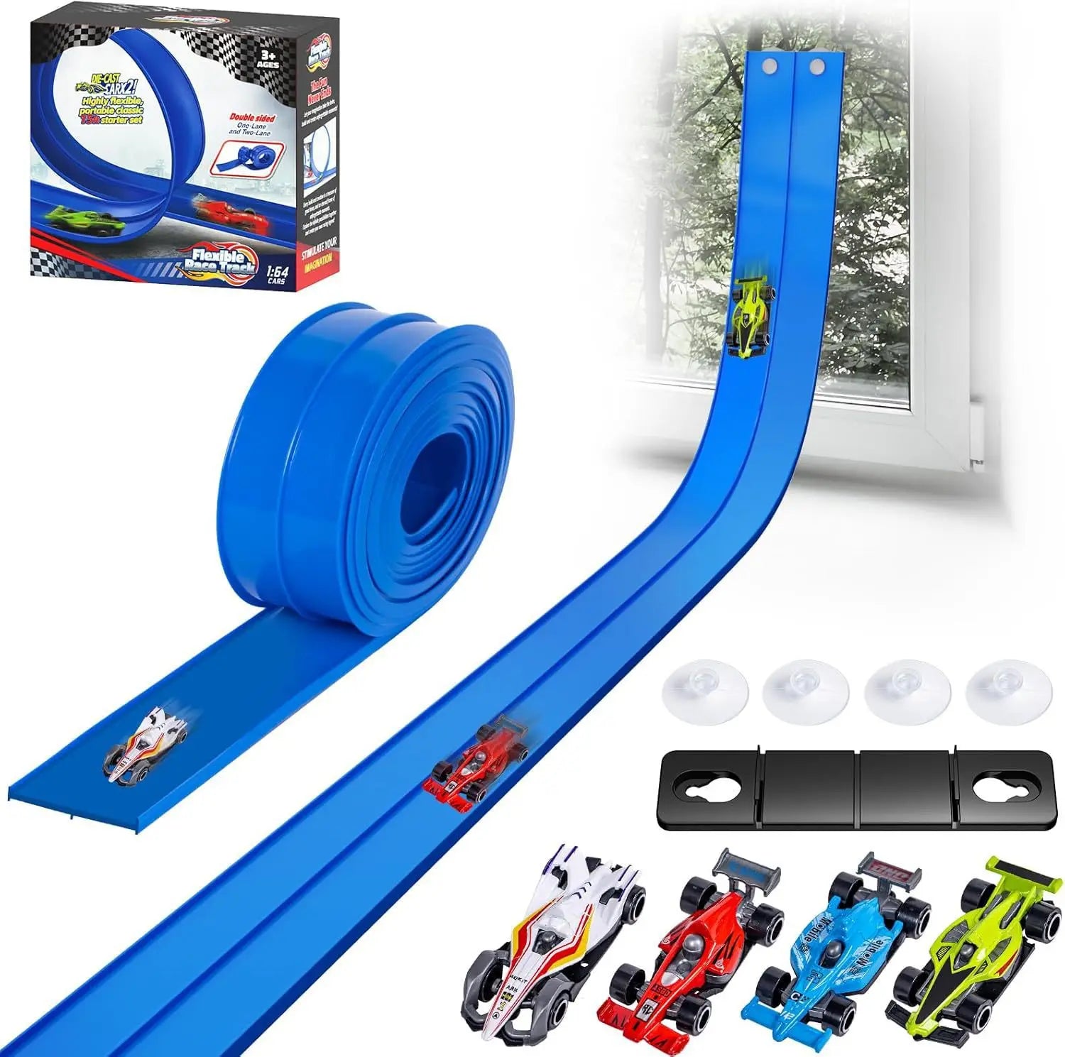 Flexible Race Track 15ft - Car Ramp with Suction Cups - MamaNest