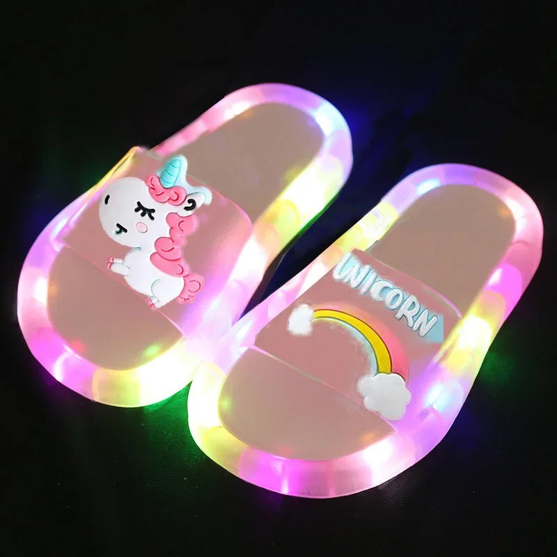 Kids Light-Up Slippers - Unicorn & Animal Cartoon Design - MamaNest