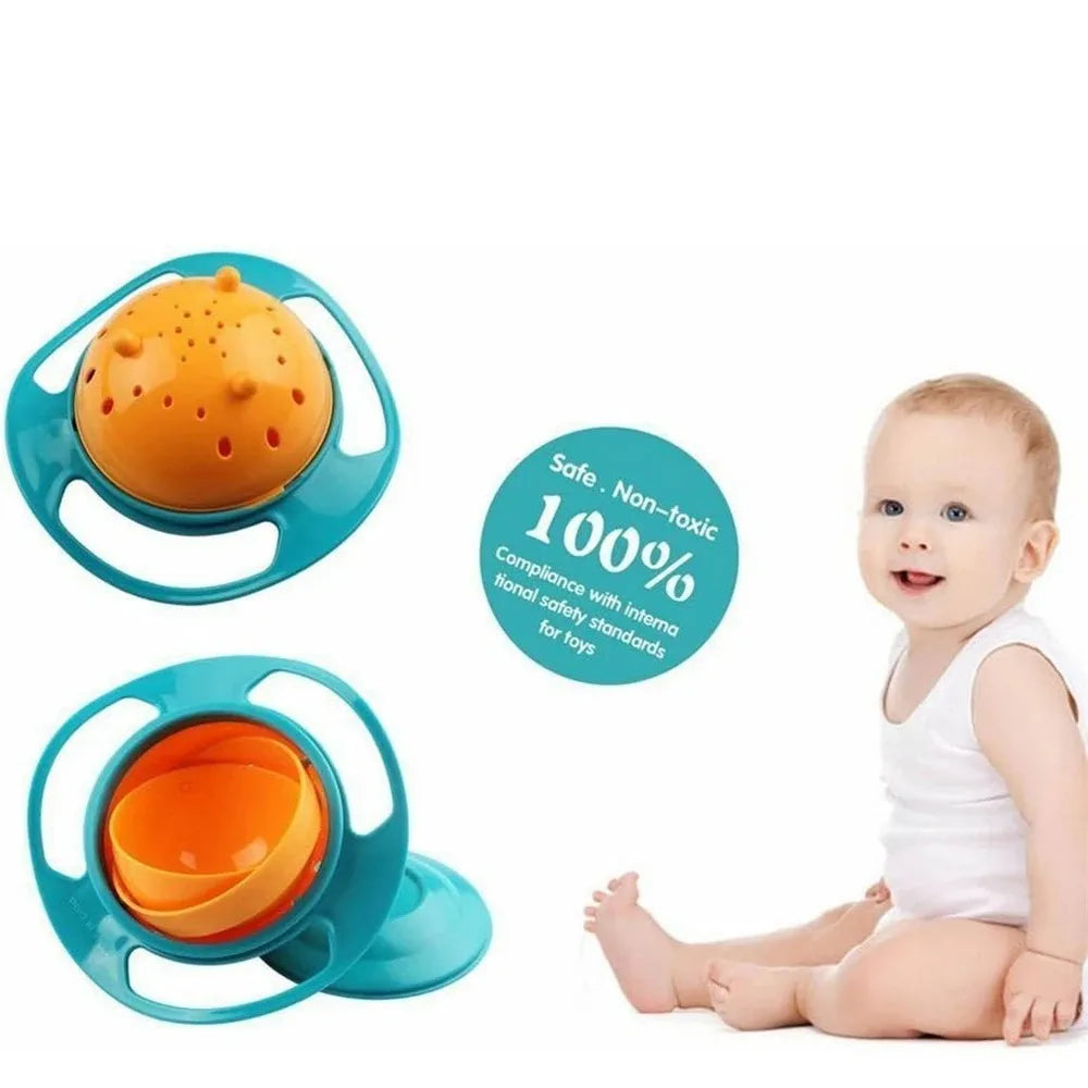360° Gyro Bowl - Spill-Proof Rotating Toddler Bowl with Lid - MamaNest