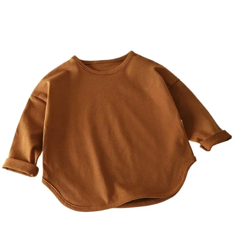 Baby Long Sleeve T-Shirt - Pure Cotton Basic Tee (Boys & Girls) - MamaNest
