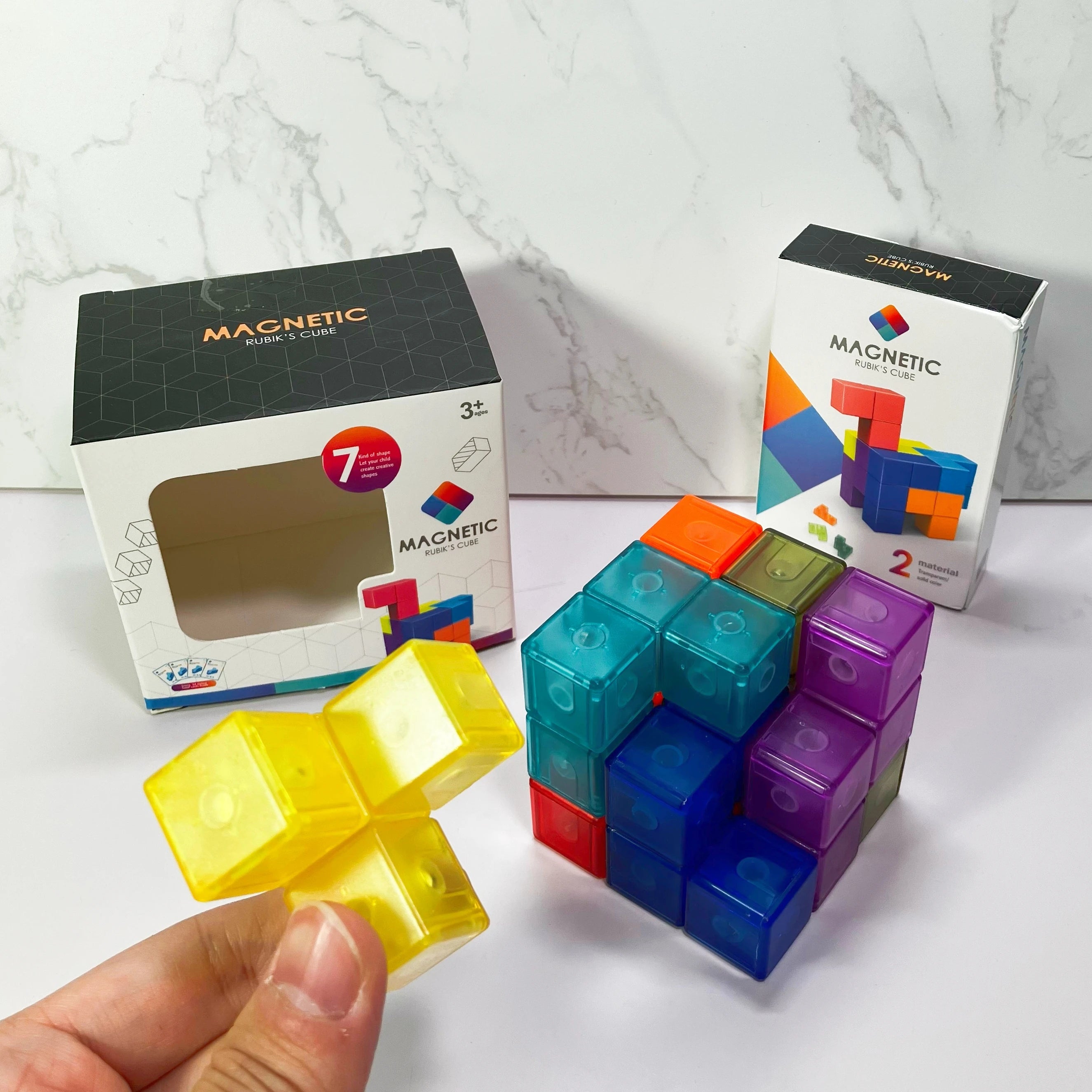 Magnetic Cube Building Blocks - 3D Puzzle Set with 54 Guide Cards - MamaNest