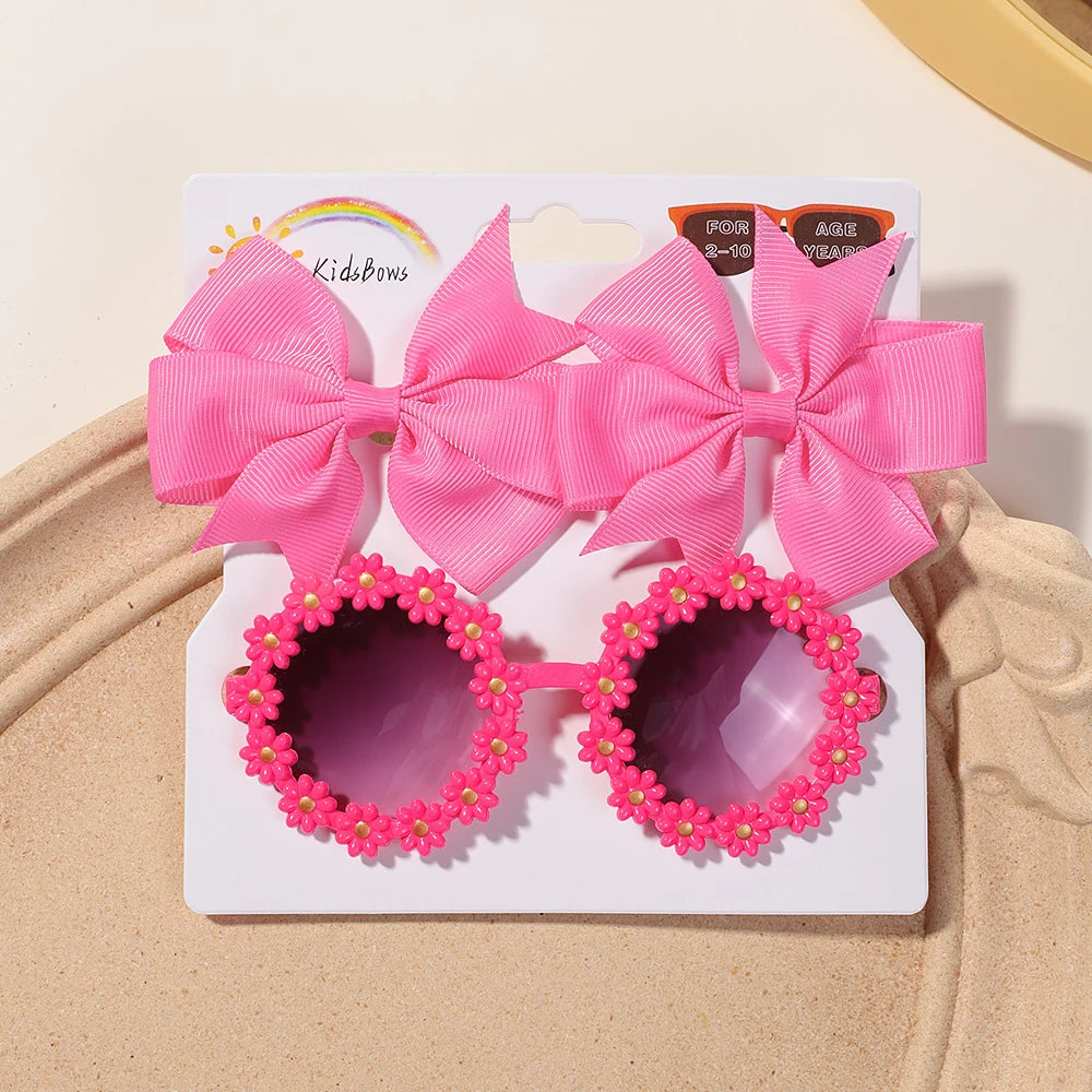 Girls Hair Clip Set 3-Piece - Bow & Sunglasses Accessories - MamaNest