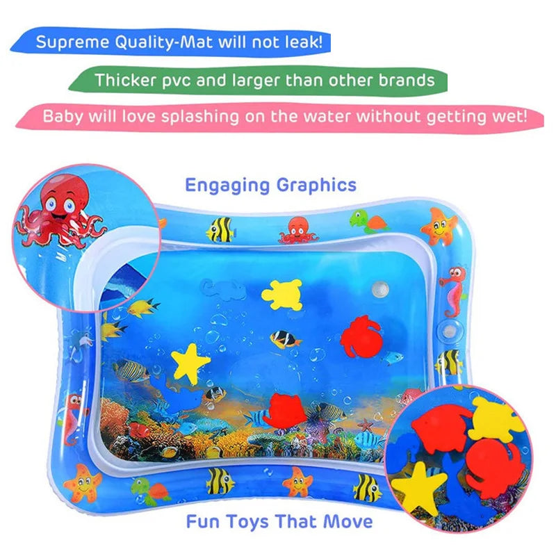 Baby Water Play Mat - Inflatable Tummy Time Activity Mat
