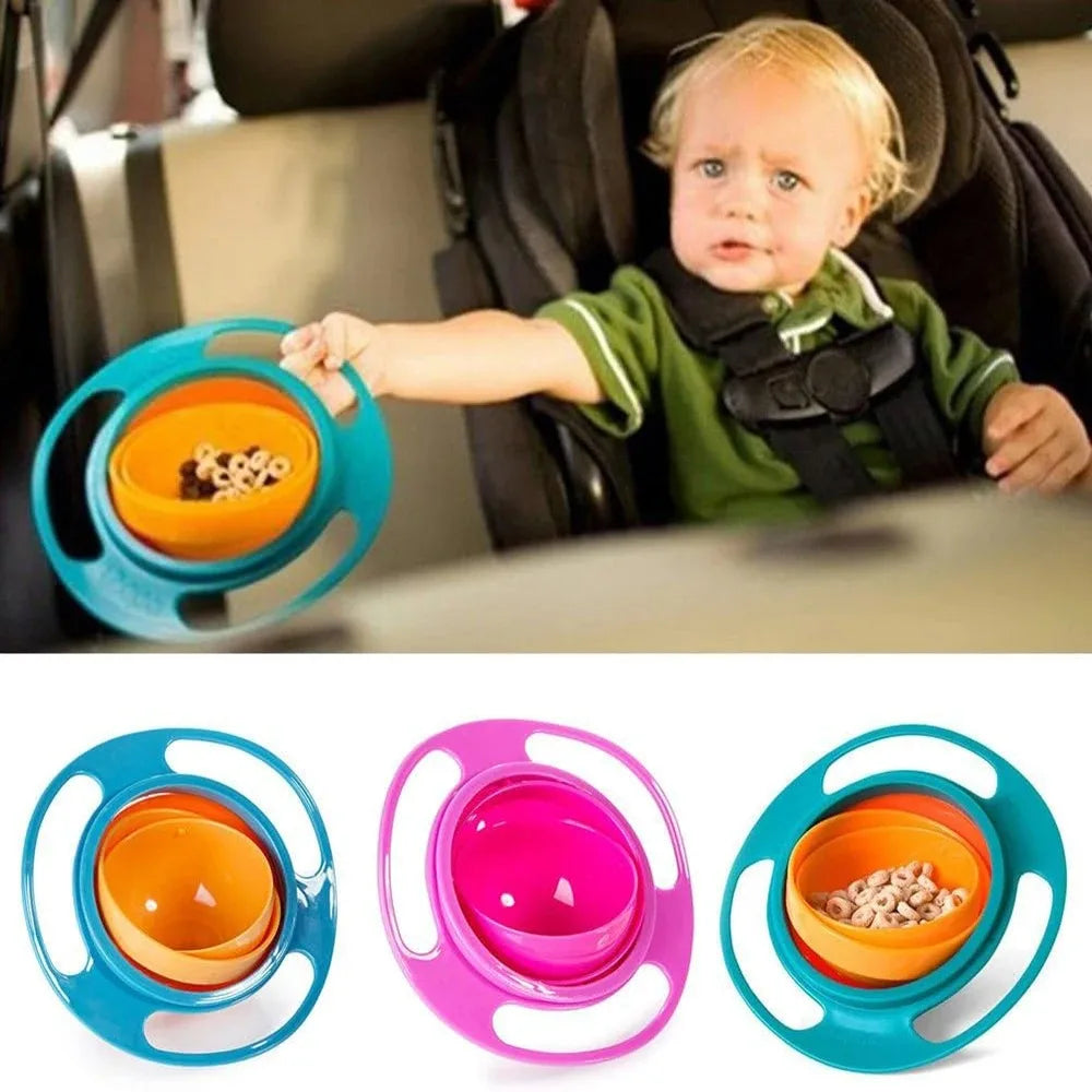 360° Gyro Bowl - Spill-Proof Rotating Toddler Bowl with Lid - MamaNest