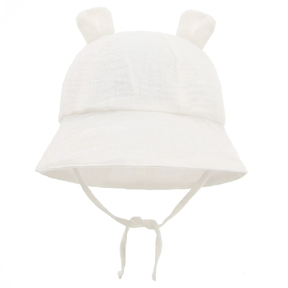 Muslin Baby Sun Hat - Breathable Cotton Summer Cap (3-12 Months) - MamaNest