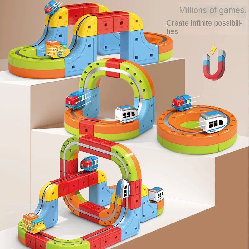 Magic Track Train Set - DIY Building Block Railway Toy - MamaNest