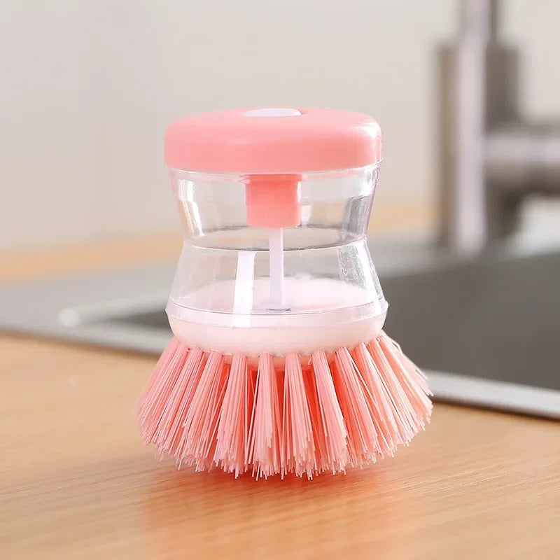Dish Brush with Soap Dispenser - Press to Dispense Kitchen Cleaning Brush - MamaNest