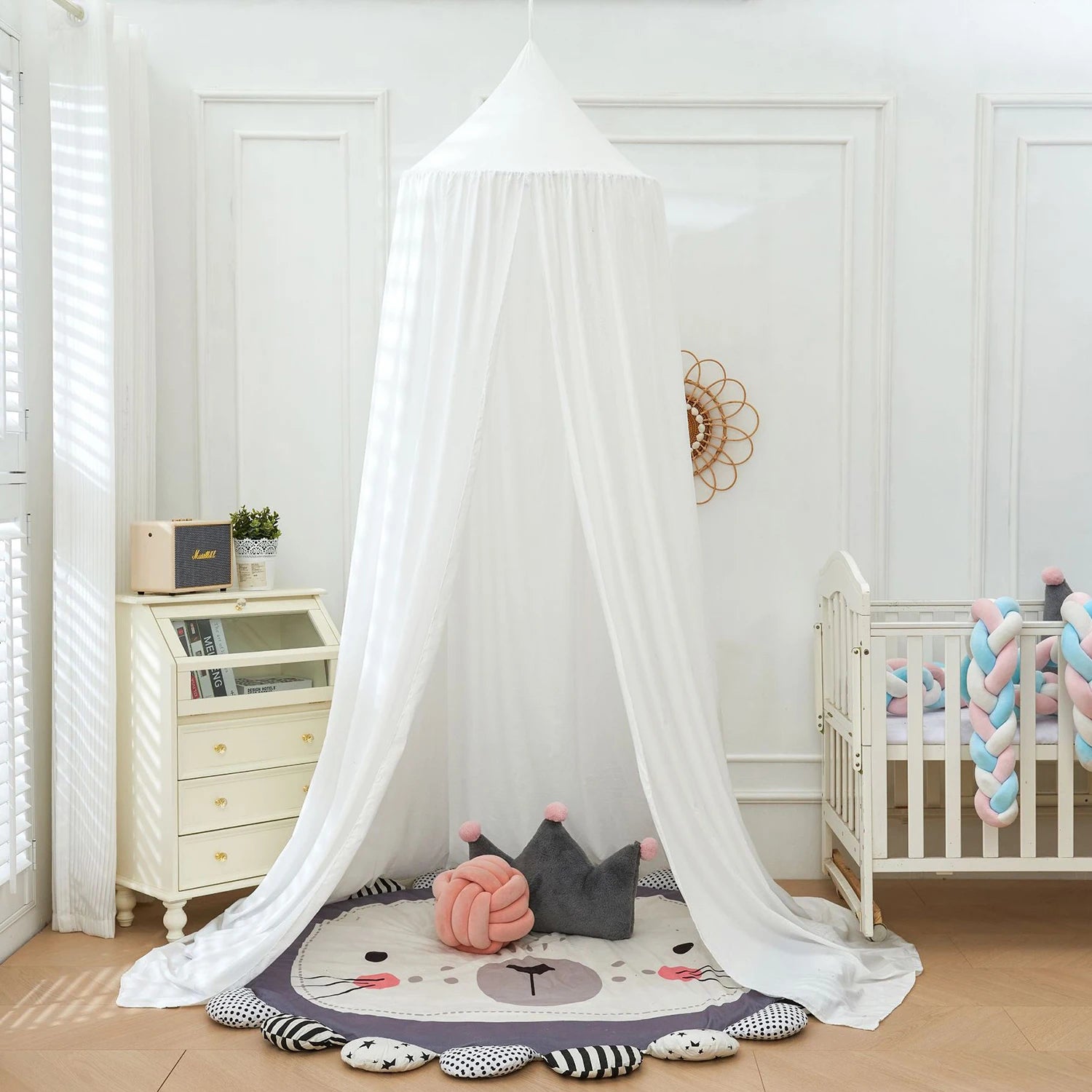 Kids Bed Canopy Mosquito Net - Round Hanging Play Tent - MamaNest