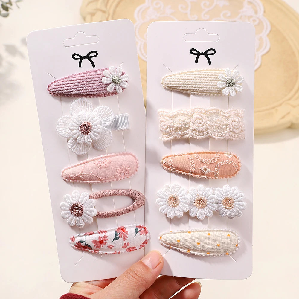 Baby Girl Hair Clips 5-Pack - Mini Bow & Floral Clips