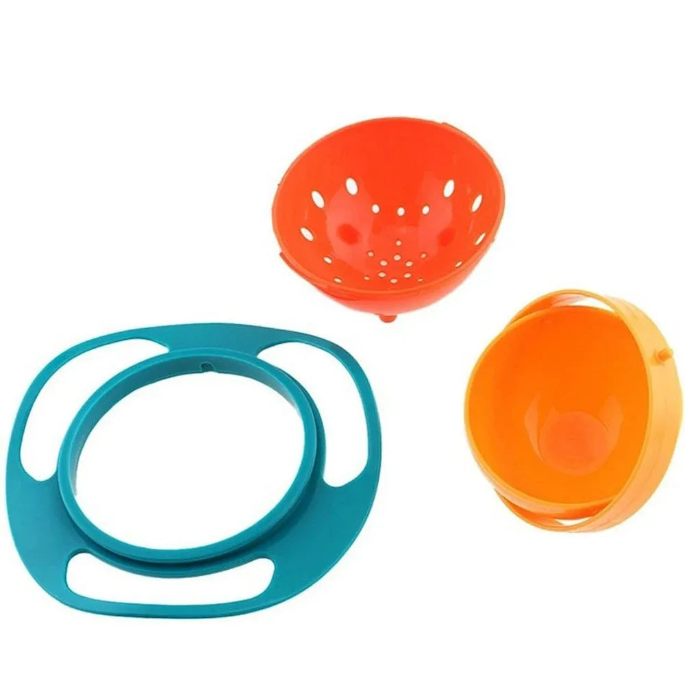 360° Gyro Bowl - Spill-Proof Rotating Toddler Bowl with Lid - MamaNest