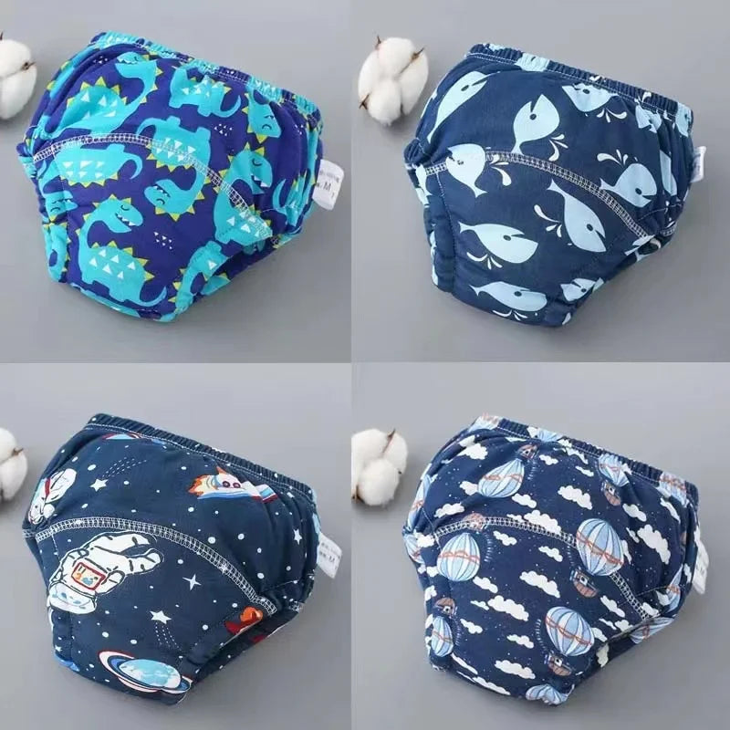 4PCS Baby Waterproof Diapers Pee Shorts Underwears Reusable Soft Ecological Cotton Toddler Potty Training Pants For Boys Girls - MamaNest