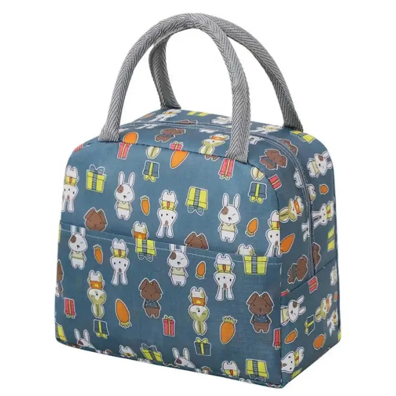 Kids Insulated Lunch Bag - Cartoon Animal Portable Tote - MamaNest