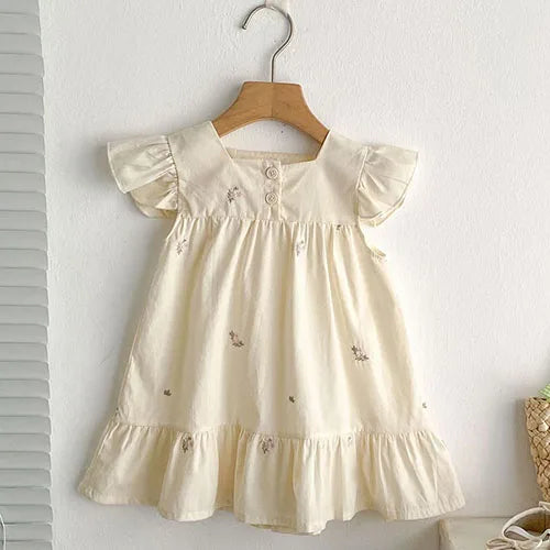 Summer Princess Dress for Girls - Cotton Embroidery Dress - MamaNest