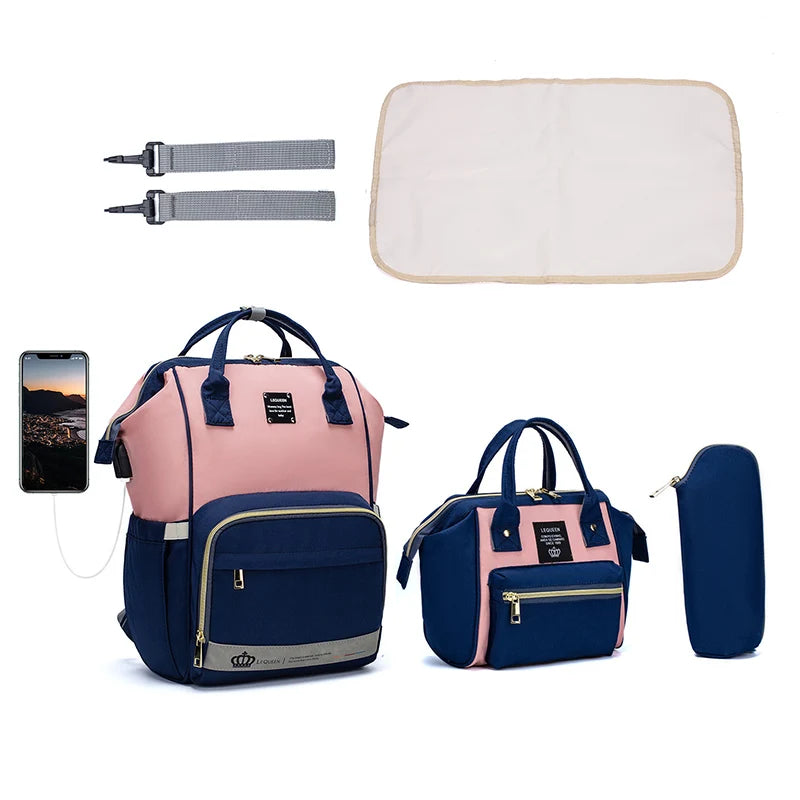 5 Piece Diaper Bag Set - Complete Nappy Bag System - MamaNest