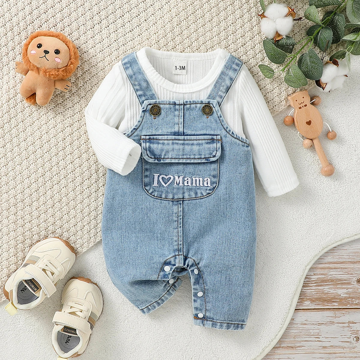 2Pcs Baby Clothing Set - Long Sleeve Top & Romper for Newborns - MamaNest