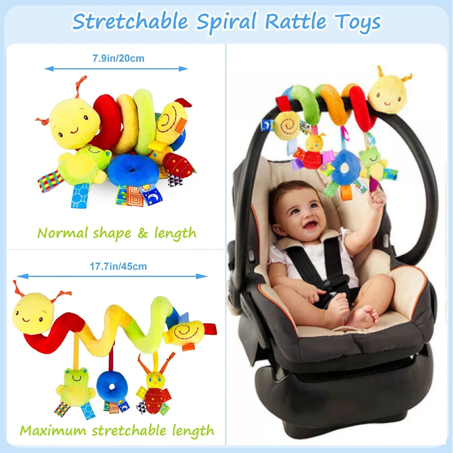 Plush Spiral Crib Toy - Hanging Activity Toy for Car Seat & Stroller - MamaNest