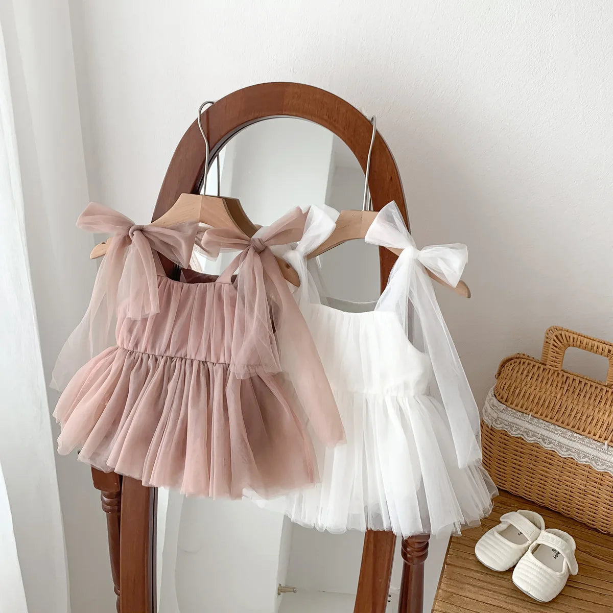 Baby Girl Polka Dot Romper - Lace Princess Dress Bodysuit 0-24M - MamaNest