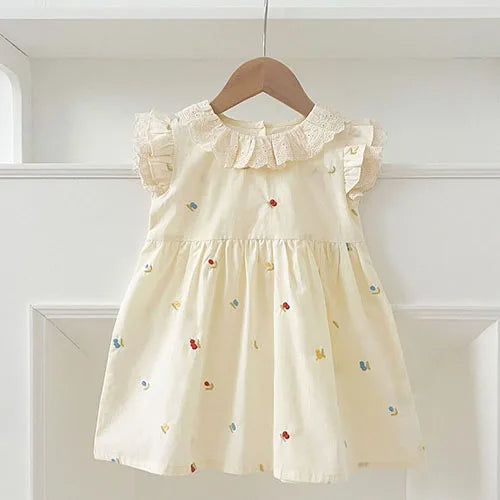 Summer Princess Dress for Girls - Cotton Embroidery Dress - MamaNest