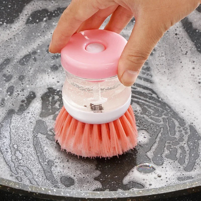 Dish Brush with Soap Dispenser - Press to Dispense Kitchen Cleaning Brush - MamaNest