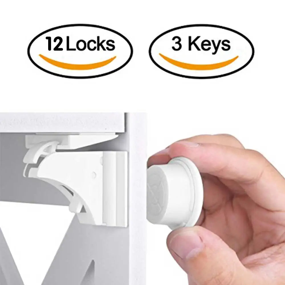Magnetic Child Safety Locks - Cabinet & Drawer Latches (4-20 Pack) - MamaNest
