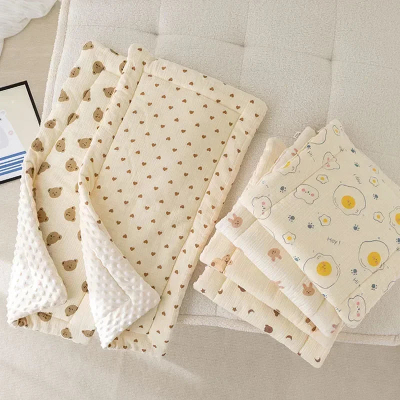 Baby Stroller Cushion - Soft Cotton Seat Liner with Straps - MamaNest