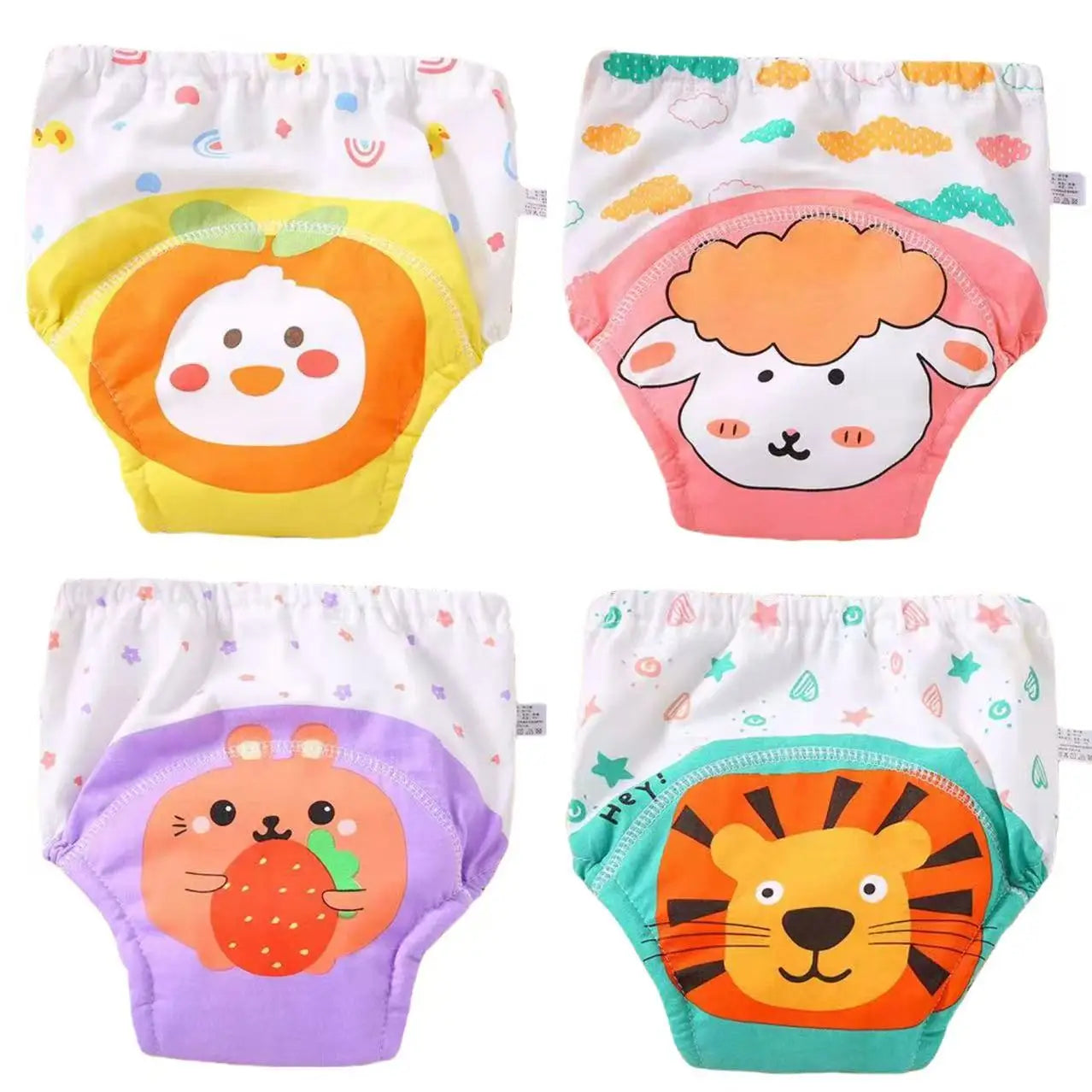 4PCS Baby Waterproof Diapers Pee Shorts Underwears Reusable Soft Ecological Cotton Toddler Potty Training Pants For Boys Girls - MamaNest