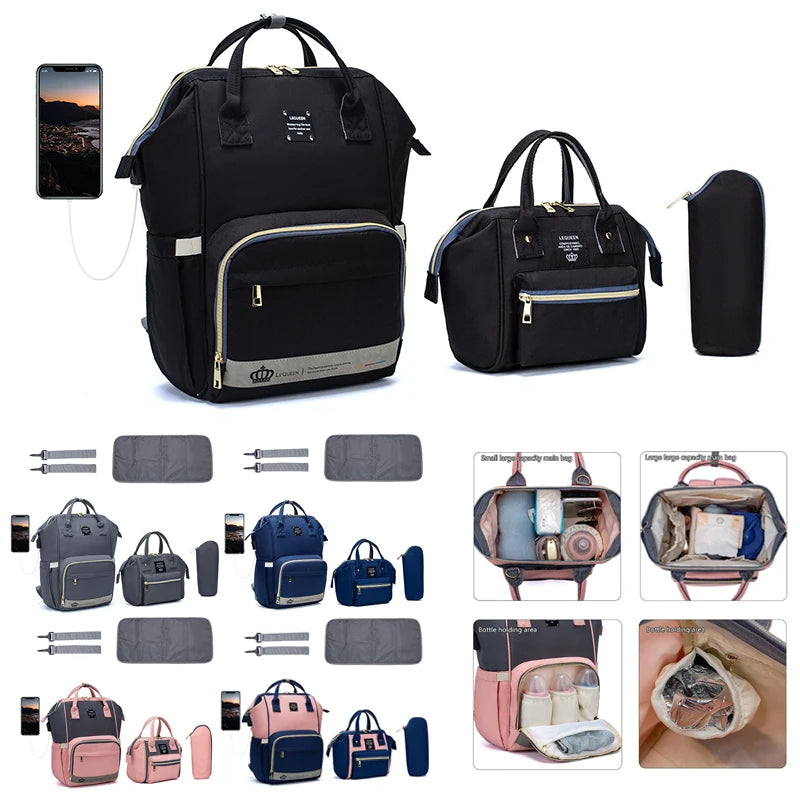 5 Piece Diaper Bag Set - Complete Nappy Bag System - MamaNest