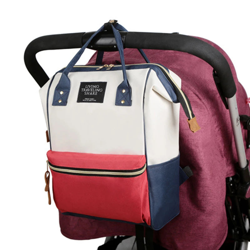 Large Canvas Nappy Bag with Insulated Bottle Holder - Mum Bag - MamaNest