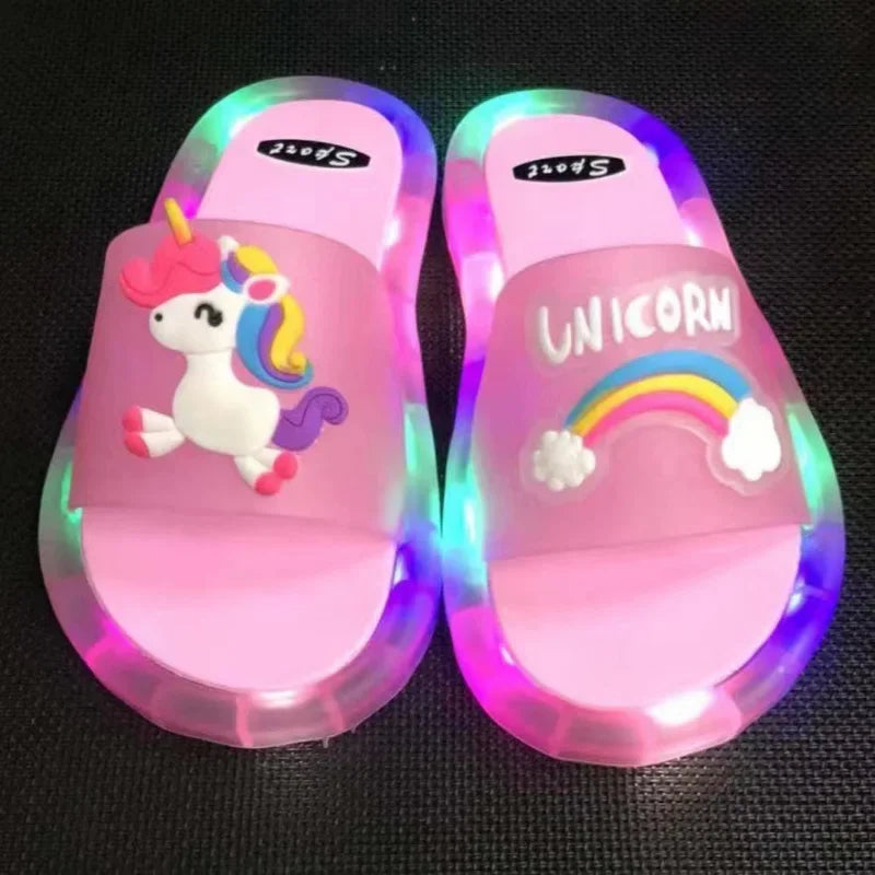 Kids Light-Up Slippers - Unicorn & Animal Cartoon Design - MamaNest