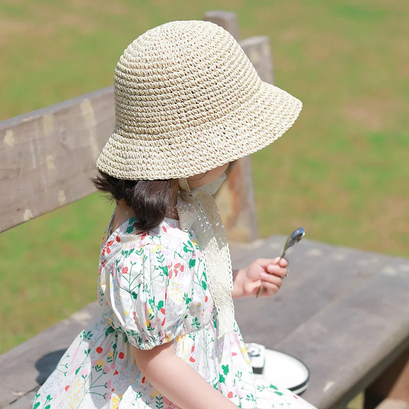 Summer Children’s Lace Straw Hat - MamaNest
