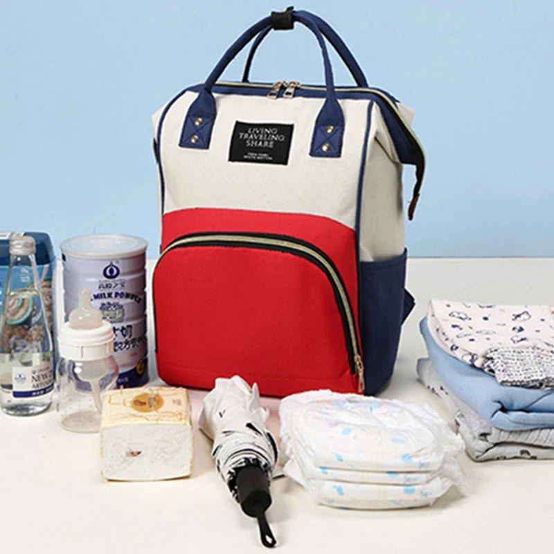 Large Canvas Nappy Bag with Insulated Bottle Holder - Mum Bag - MamaNest